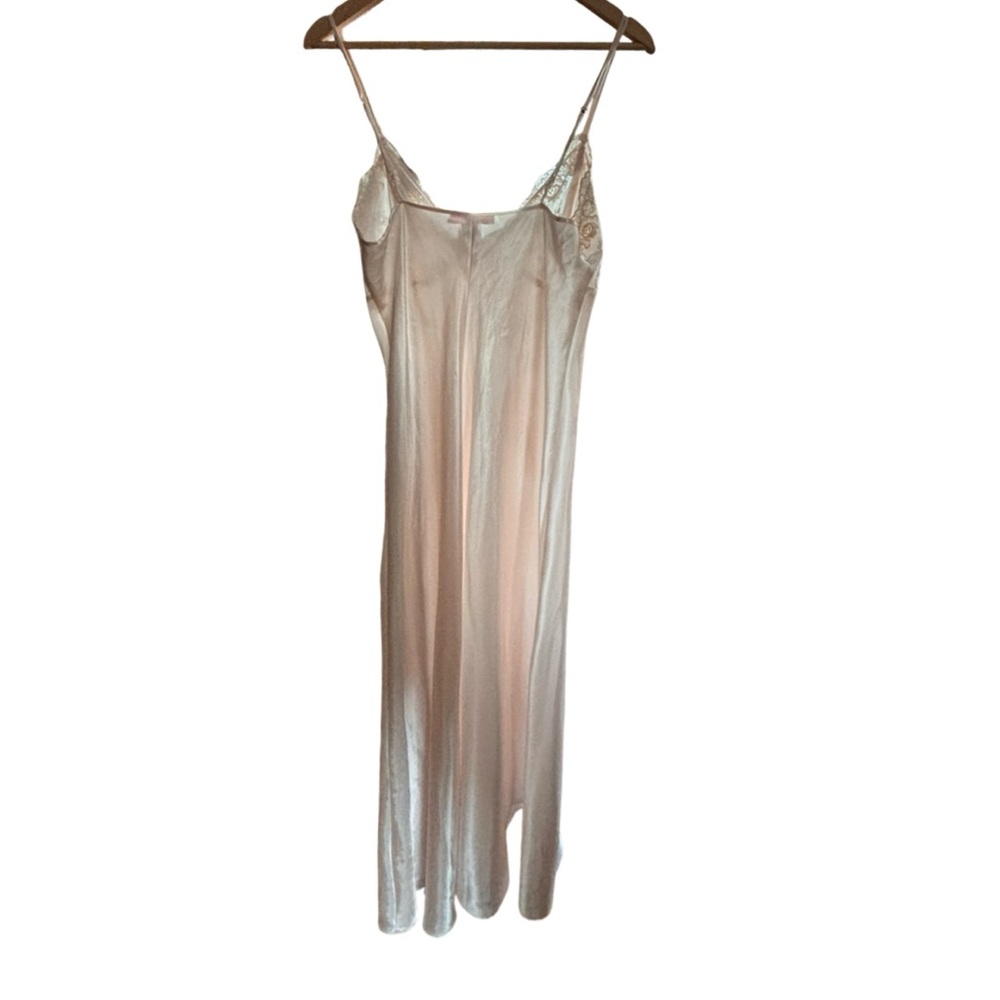 🤘🏼Vintage Grunge Goddess Satin & Lace Front Slit Slip/Slipdress - Picture 12 of 13